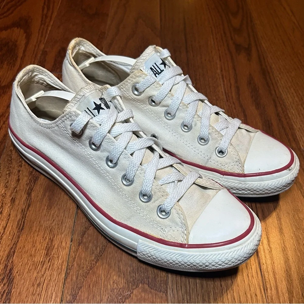 Converse Cream and Red Sneakers - Picture 2 of 7